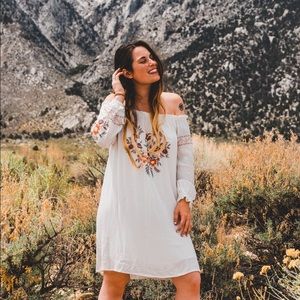 Boho Knee Length White Dress